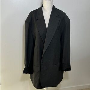The Frankie Shop Grey Black Blazer OS